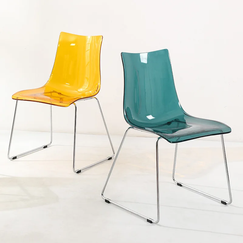 

Nordic transparent chair designer home comfortable acrylic backrest dining chair dressing stool simple