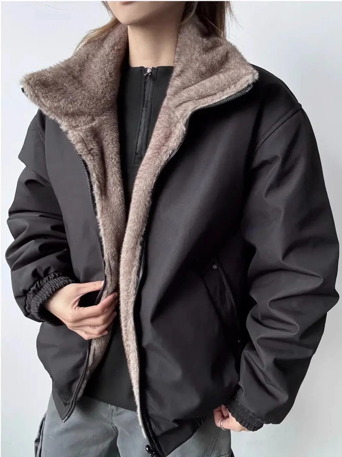 

Двусторонняя утепленная хлопковая куртка Mountain Eagle для мужчин, зимняя, в американском стиле, премиум-класса, американская летная куртка.