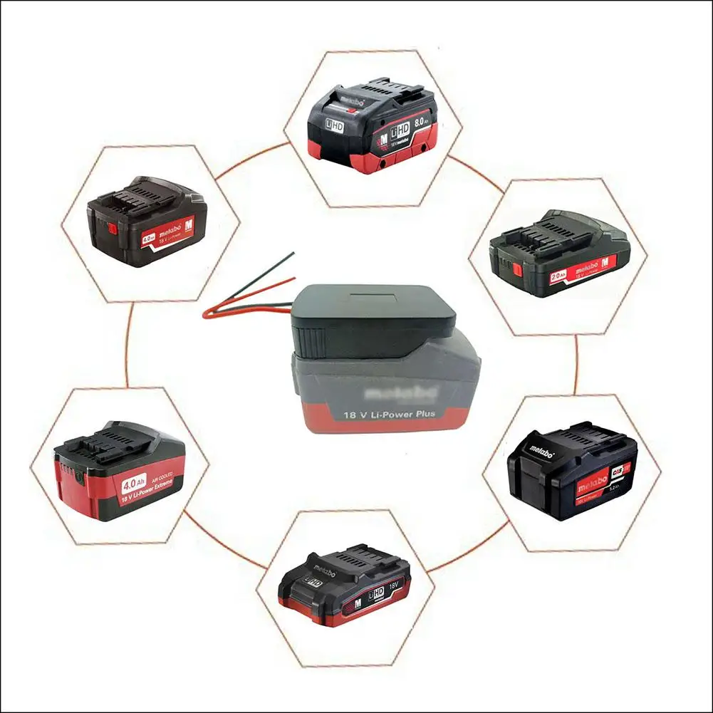 Lithium Battery Adapter Compatible For Metabo 18v Dock Power Connector Suitable For 18v Battery Base Adapter Tools