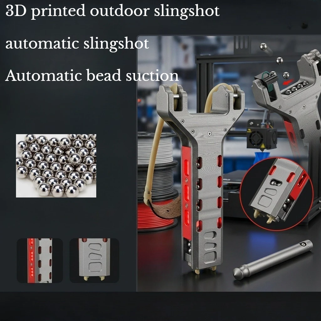 3D Printed Rapid Fire S lingshot with Single Compartment Portable Outdoor Tool Parts