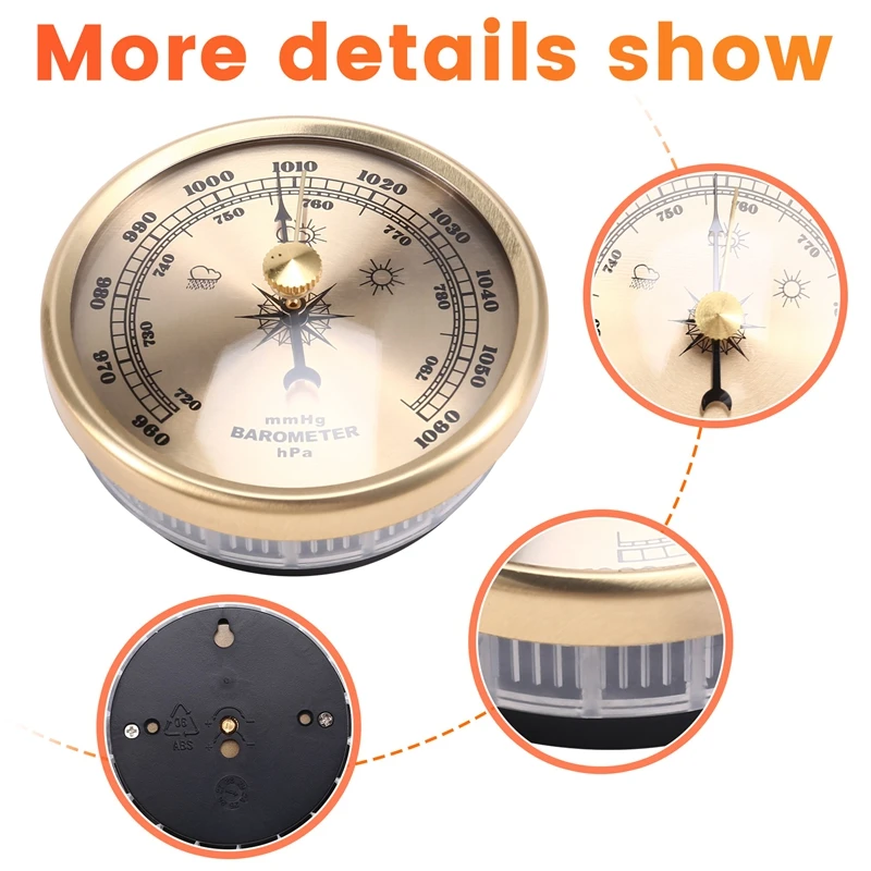 70Mm Atmospheric Home Barometer Weather Forecasting Instrument Aneroid Barometer Gas Pressure Gauge