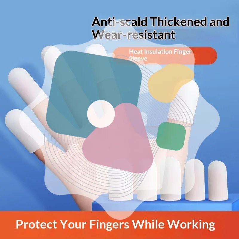 

5/10Pcs Silicone Finger Protectors Heat Resistant Anti Slip Anti Scalding Antistatic Finger Cots Single-Finger Transparent Cover