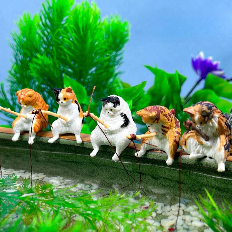 Mini Fishing Cat Ornament for - đánh giá và giá Aquarium Planet