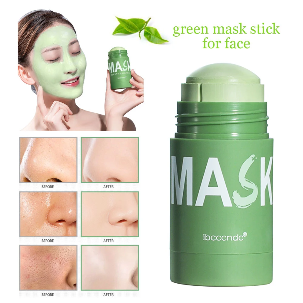 40g Face Mask Green Tea Clay Oil Control Deep Cleaning Blackhead Remover Purifying Shrinks Pores Nourishing Acne Treatment