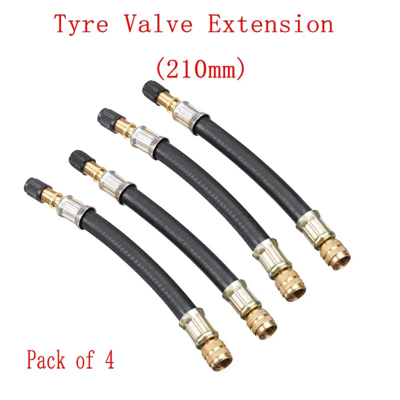 4pc Truck Valve Extension Flexible Bus Tire Valve Extension Rubber Tyre Valve Stem Extender Tire Nipple Adaptor  Car Accessories