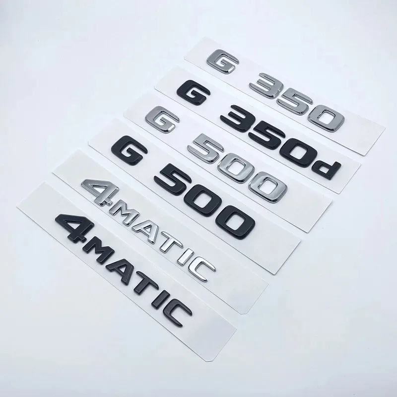 3D Flat Font Letters G350 G500 G350d G55 V8 KOMPRESSOR Emblem for Mercedes Benz G Class W463 Car Trunk Nameplate Logo Sticker