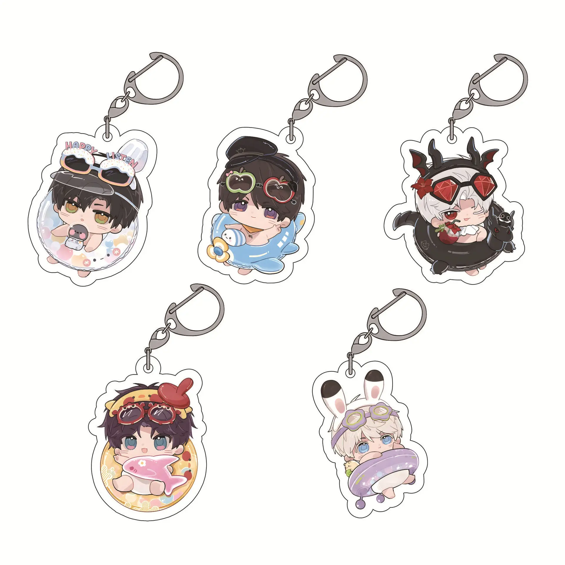 Love and Deepspace Fantasy Q Version Figure Acrylic Keychain Acrylic Stand Desktop Ornament Bag Charm Collectible Gift Standee