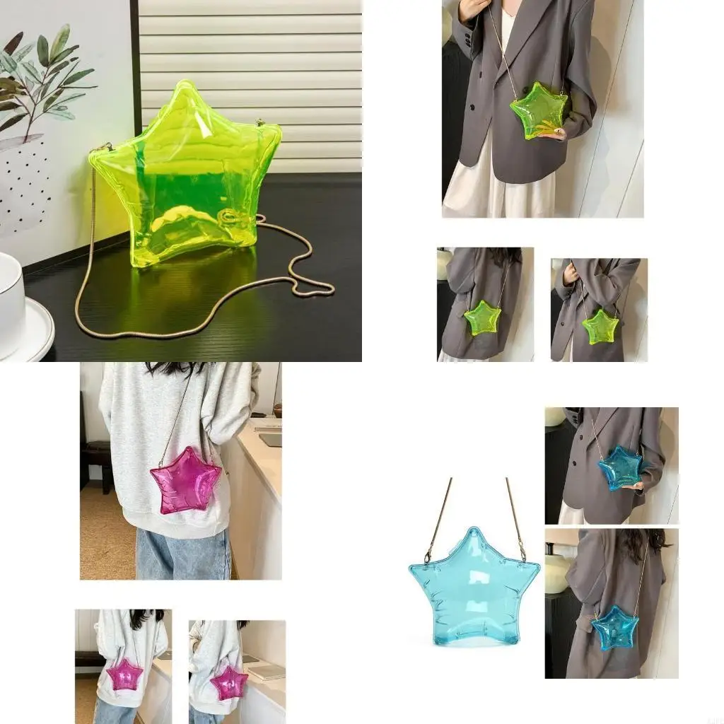 

Unique Star Evening Bag PVC Chain Shoulder Bag Casual Crossbody Bag Satchel Purse For Weddings And Parties