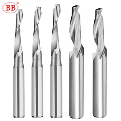 Broca enrutadora de un solo filo BB, fresa de extremo de 1 flauta, herramienta de corte afilada HSS para mecanizado de Metal y aluminio de 3-10mm de diámetro