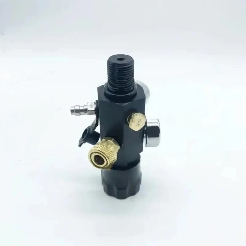 300Bar High Pressure Gas Cylinder Valve M18x1.5 Dual Gauge Display Fast Connection Integrated Quick Connect for Scuba Diving