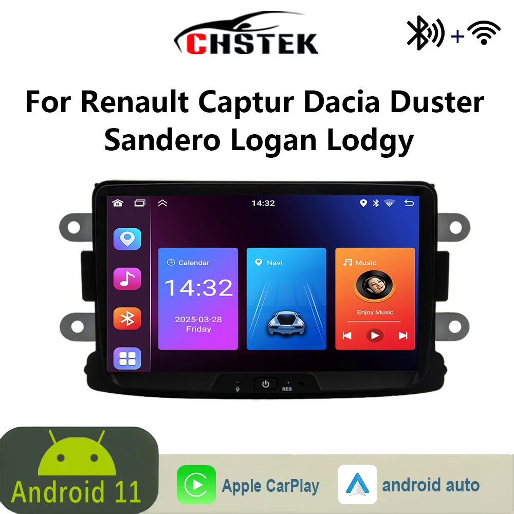 

CHSTEK Carplay Android 11 Car Radio for Renault Captur Dacia Duster Sandero Logan Lodgy Multimedia Navigation GPS Wifi Audio RDS