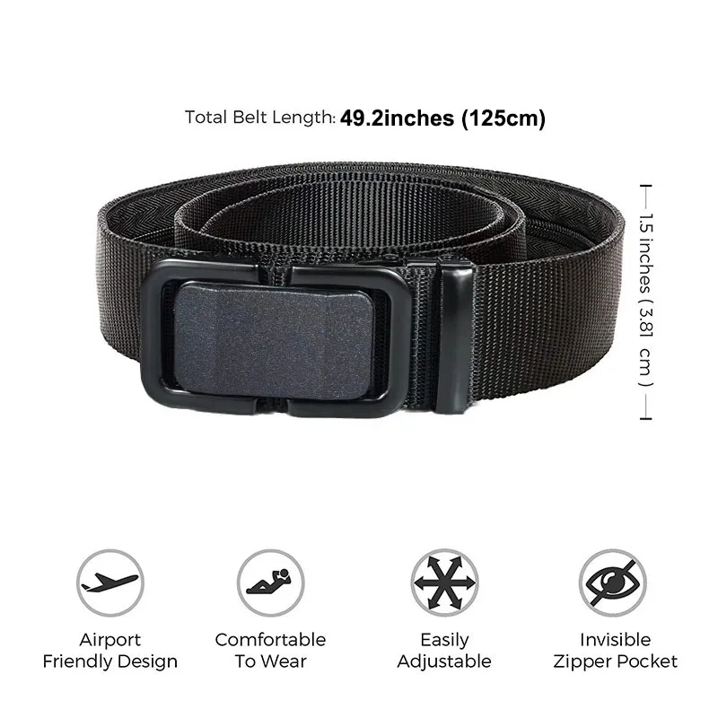 125cm Zipper Cash Anti Theft Belt Waist pack Men Secret Hiding Money Ticket Belt Women Outdoor Portable Hidden Cash Belts Wallet