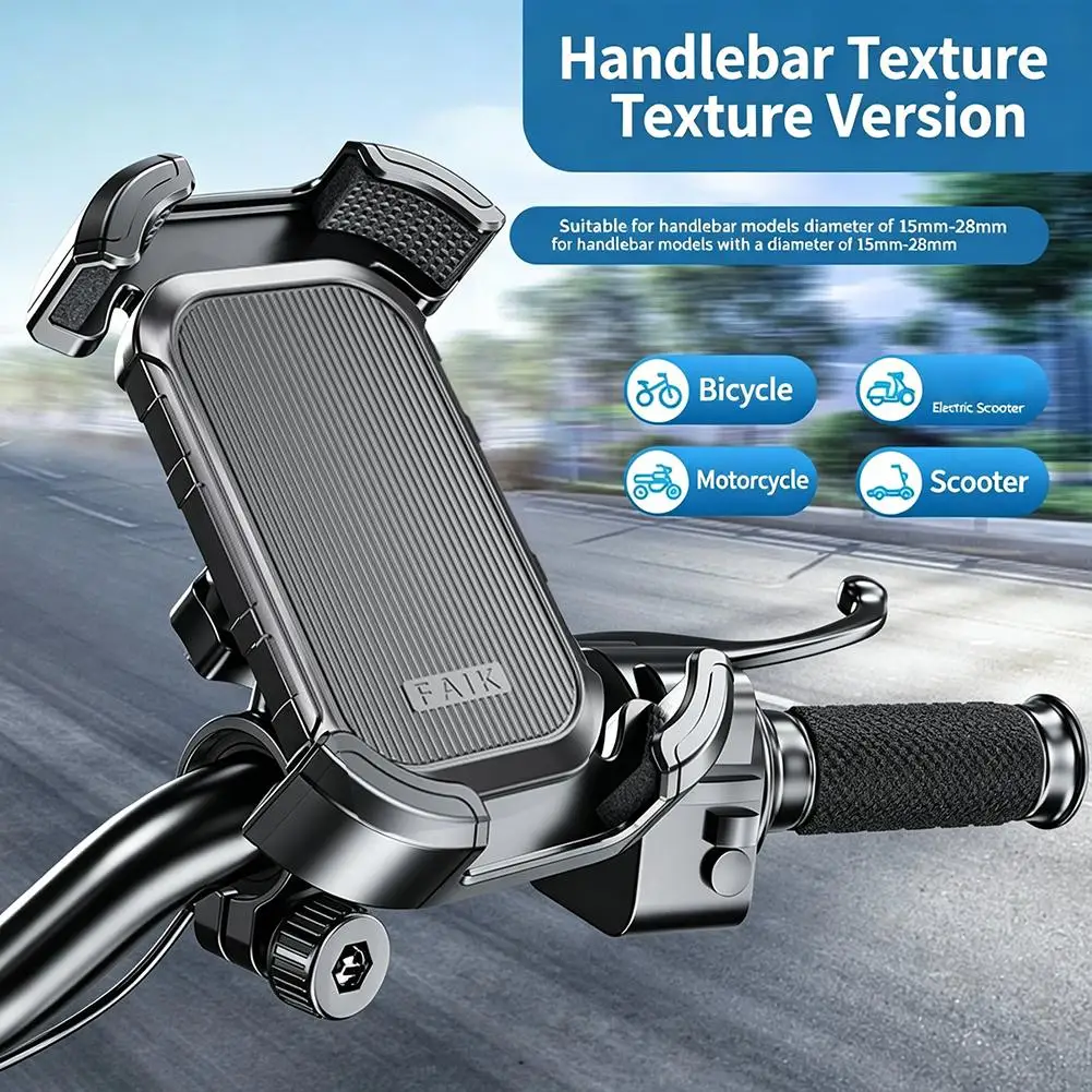 Universelle Motorrad-Handyhalterung Anti-Vibrations-Fahrrad-Handyhalter Aluminium-Fahrrad-Roller-E-Bike-GPS-Clip-Halterung