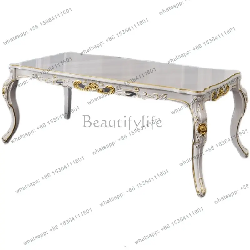 

European dining table Solid wood rectangular table Simple fashion High-end atmosphere High grade