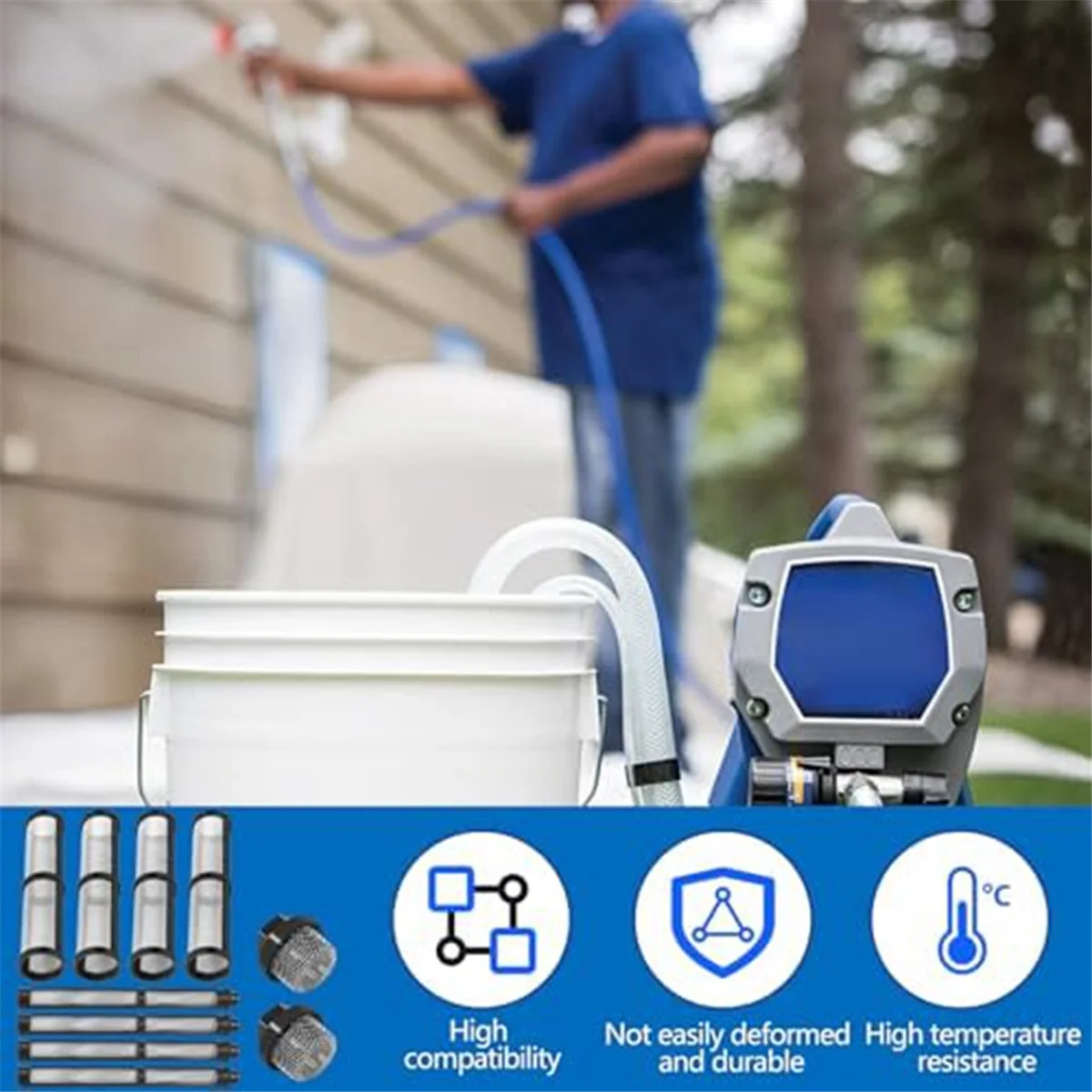 مجموعة فلتر ABJY بدون هواء، متوافقة مع شاشة فلتر أدوات ممتازة بدون هواء 390 395 490,60 للرشاشات الخالية من الهواء