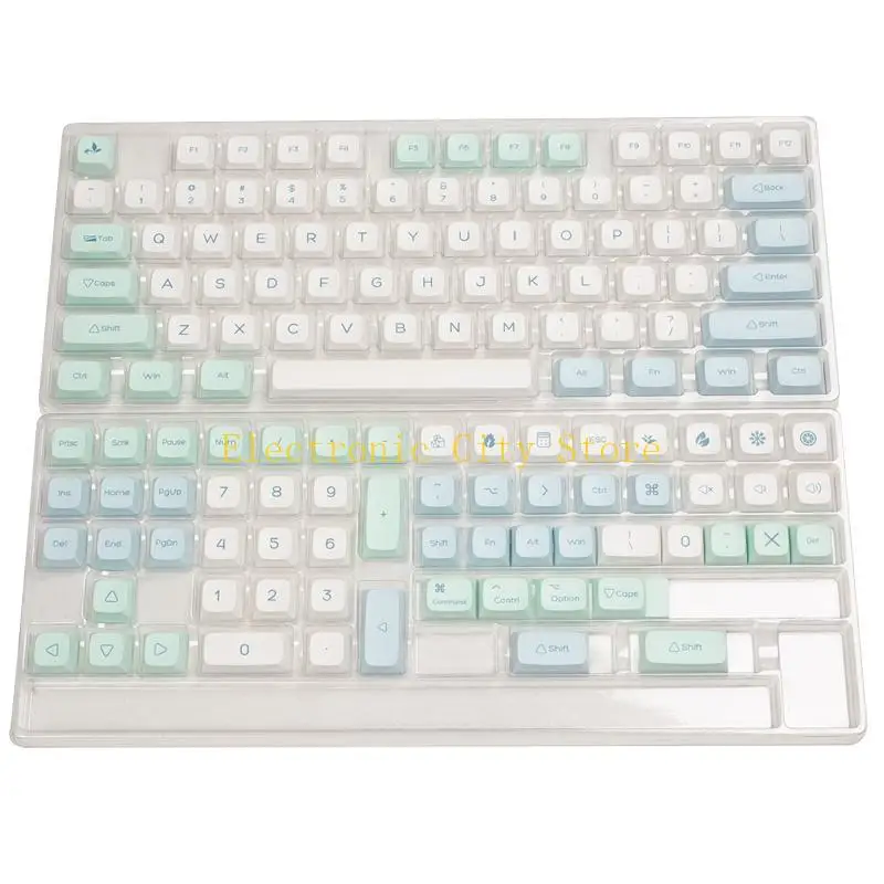 135 Keys Mechanical Keyboard Keycaps Ice Crystal Mint XDA PBT Keycap Sublimation HU8D