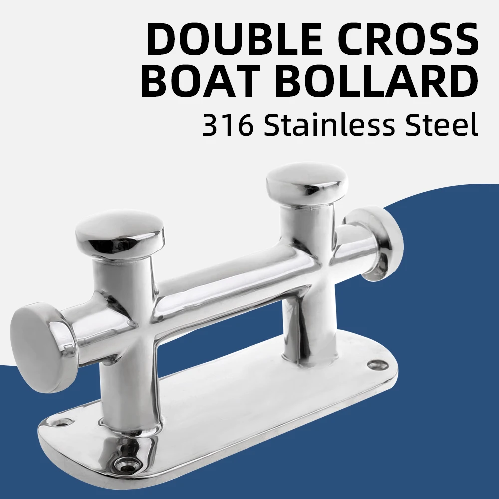 

Heavy Duty Boat Double Cross Bollard Mooring Bitt Cleat 316 Stainless Steel Deck Dock Marine Hardware 166x63mm