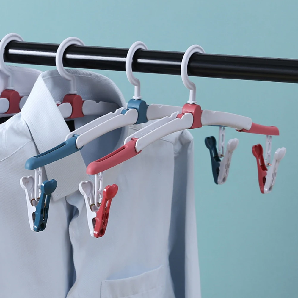 

6Pcs Travel Foldable Clothes Hangers Space Saving Wardrobe Organizer Suitcase Hanging Rack Travel Clothes Drying Hangers