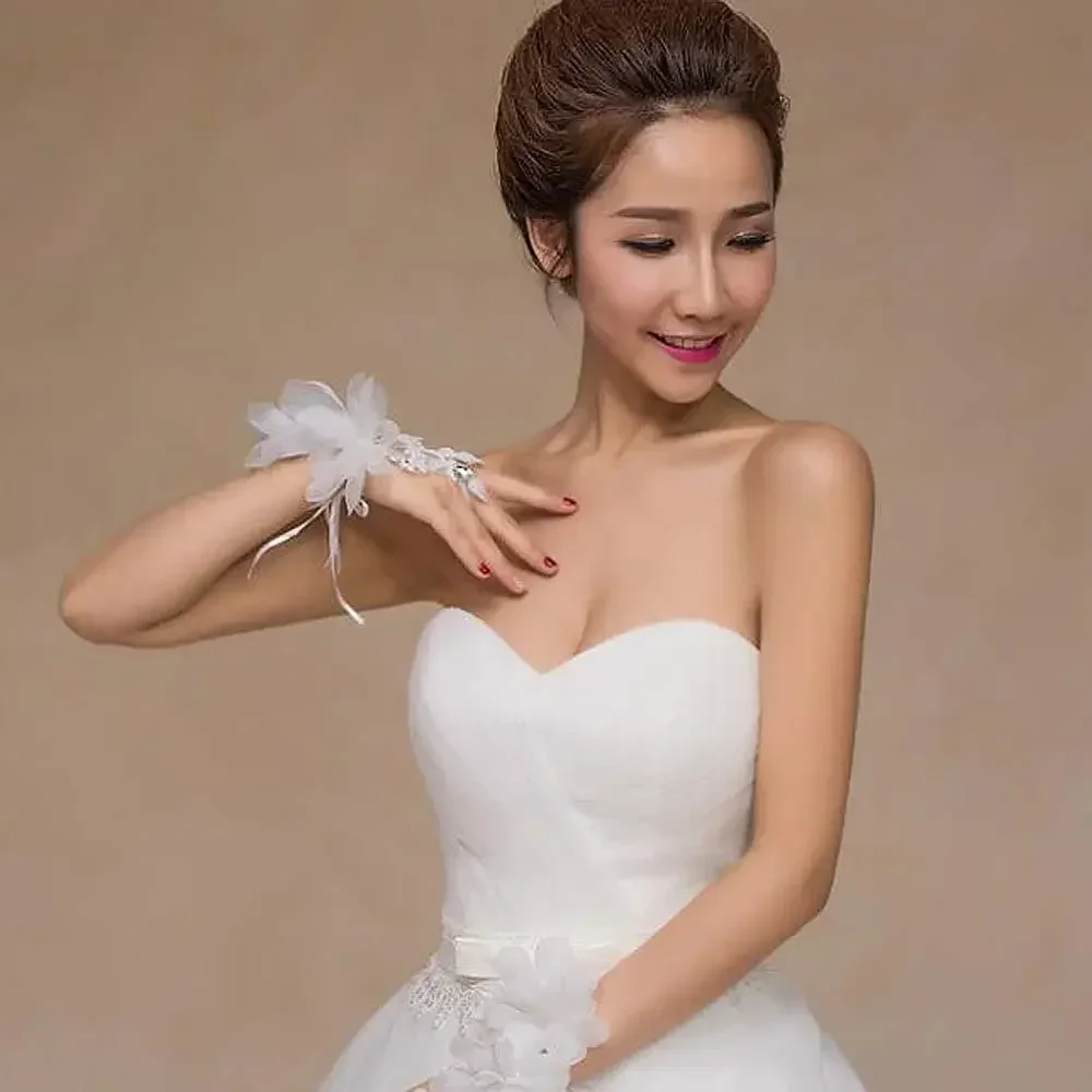 Elegant Lace Fingerless Gloves, Bridal Wedding Accessories Short for Bride 2024