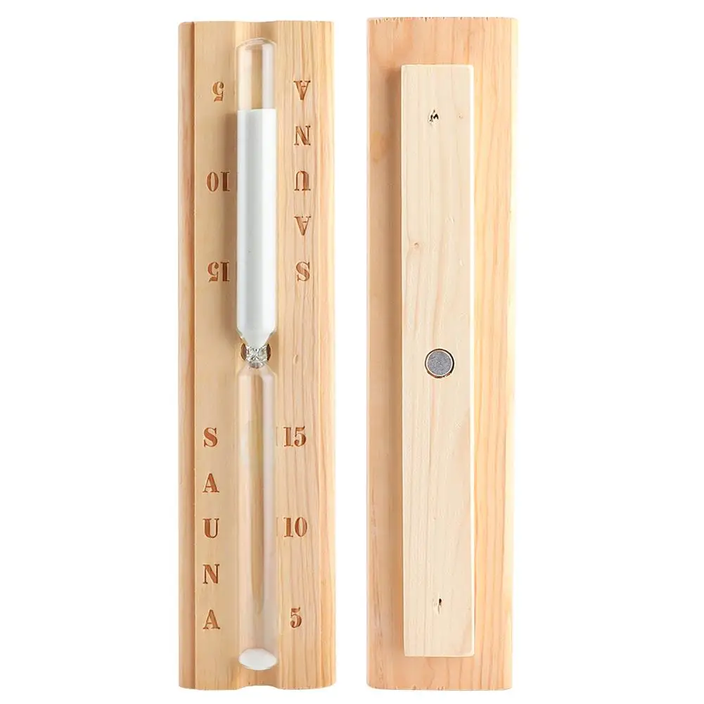 For for sauna Hourglass Sand Timer 15 Minutes Wooden Countdown Clock Spa Room White Sand For sauna Accessory