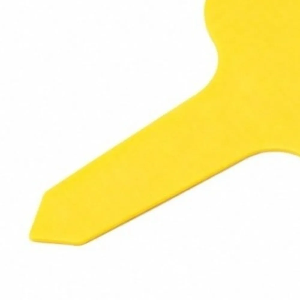 100 Pcs Practical Plastic Plant Labels T-Shape Design Yellow Garden Tags 1.97x2.76in T-Type Plant Labels Gardening Use