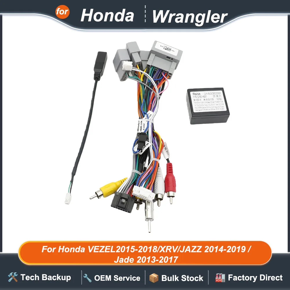 

For Honda VEZEL2015-2018/XRV/JAZZ 2014-2019 /Jade 2013-2017 Android 2 Din Car Radio Canbus Box Decoder Wiring Harness Adapter