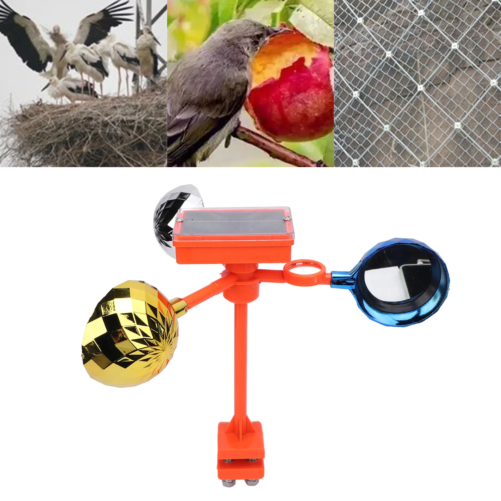 Birds Reflect Deterrent Birds Reflect Deterrent Solar Powered Visual Voice Bird Scare Reflective Device for Outdoor Garden Yard
