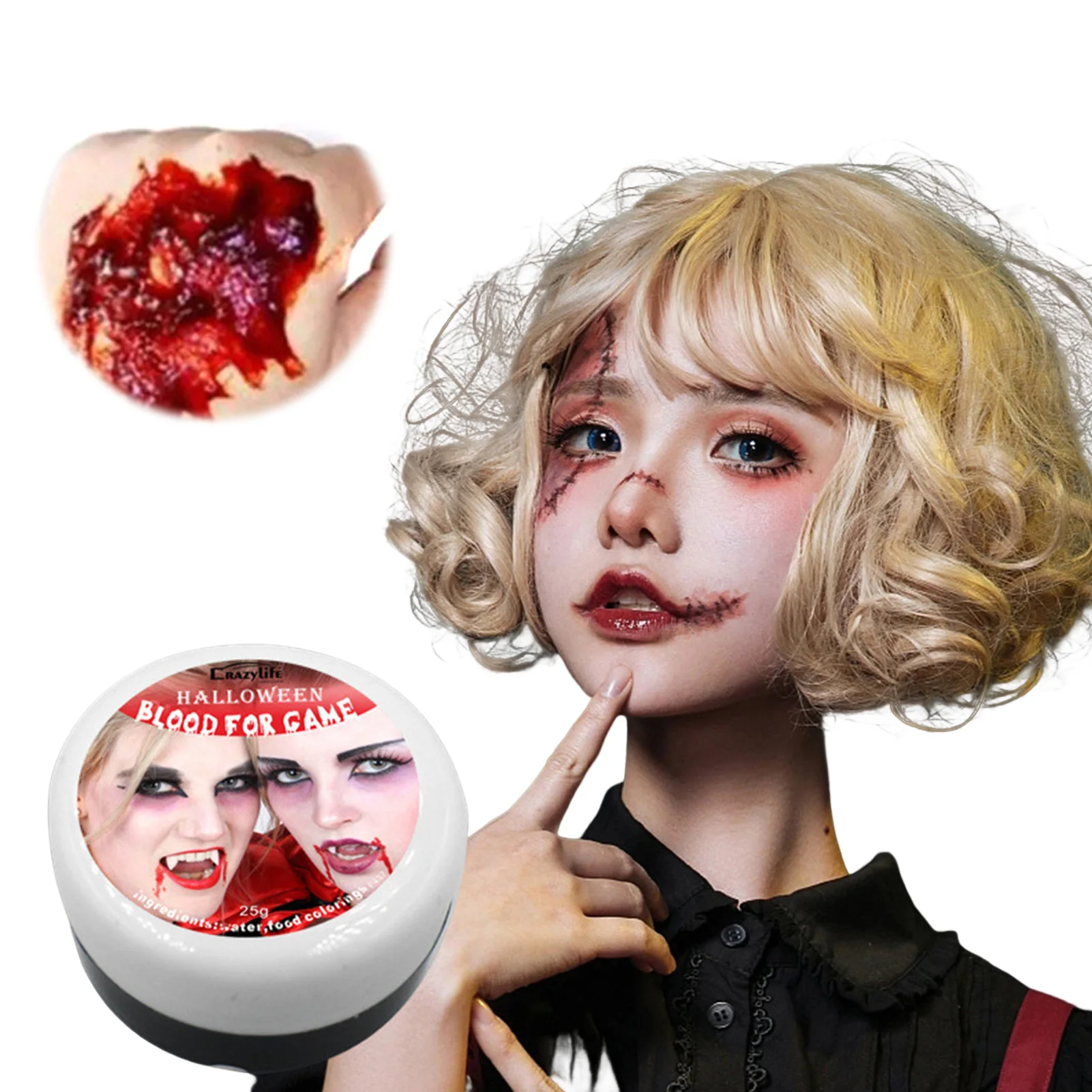 25g Halloween Fake Blood Gel Scary Clown Party Makeup Gel for Halloween Festival and Party PR Sale