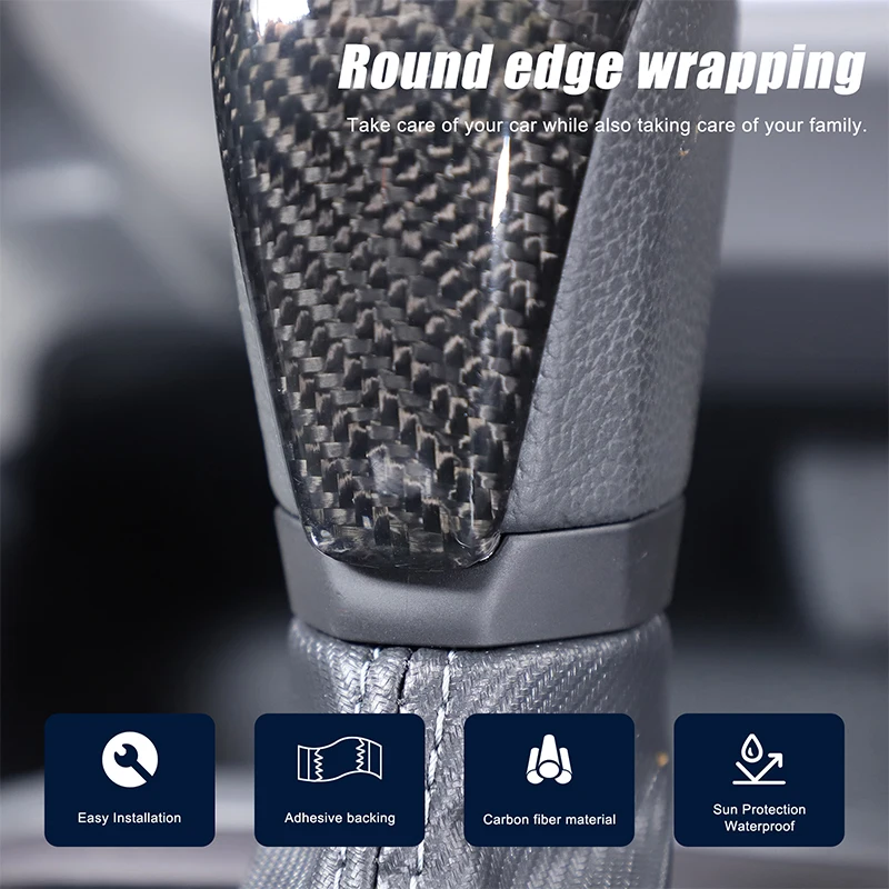 لسوبارو بانثر 2023-2024 رأس تروس داخلي للسيارات غلاف مزخرف من ألياف الكربون الحقيقية #2