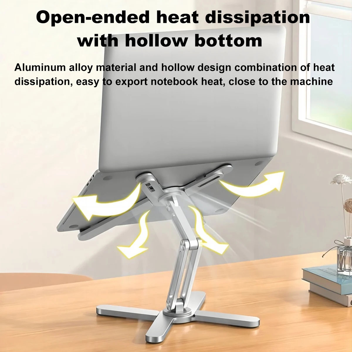 Foldable Laptop Stand 360°Rotation Notebook Table Holder Aluminum Alloy Portable Book Tablet Bracket Open-ended Heat Dissipation