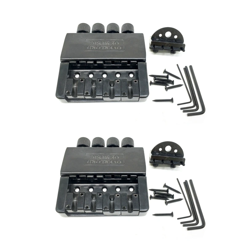 2 Set 4 String Headless Bass Guitar Bridge System Electric Bass Part For Headless Electric Bass Replacement