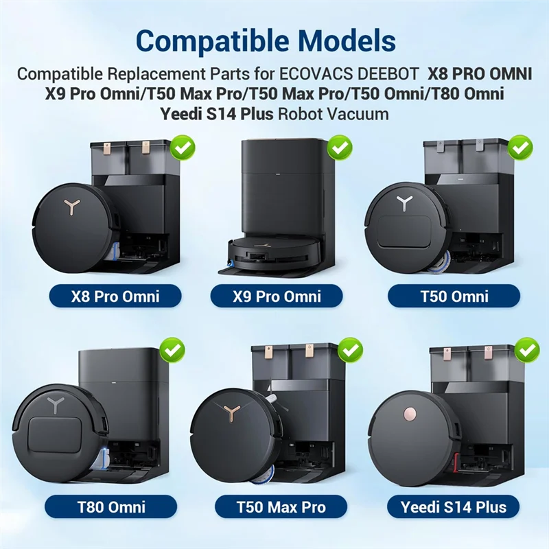 WHYY-14 шт. мешки для пыли, для Ecovacs Deebot X8 Pro Omni/T50 Pro Max Omni/T80 Omni/Yeedi S14 Plus, большие сменные мешки 3,5 л