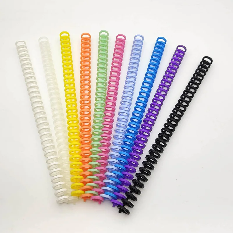 30 Holes Loose-leaf Plastic Binding Ring 13mm Spring Spiral Rings Binder Strip For A4 Paper Notebook Stationery Office Supplies