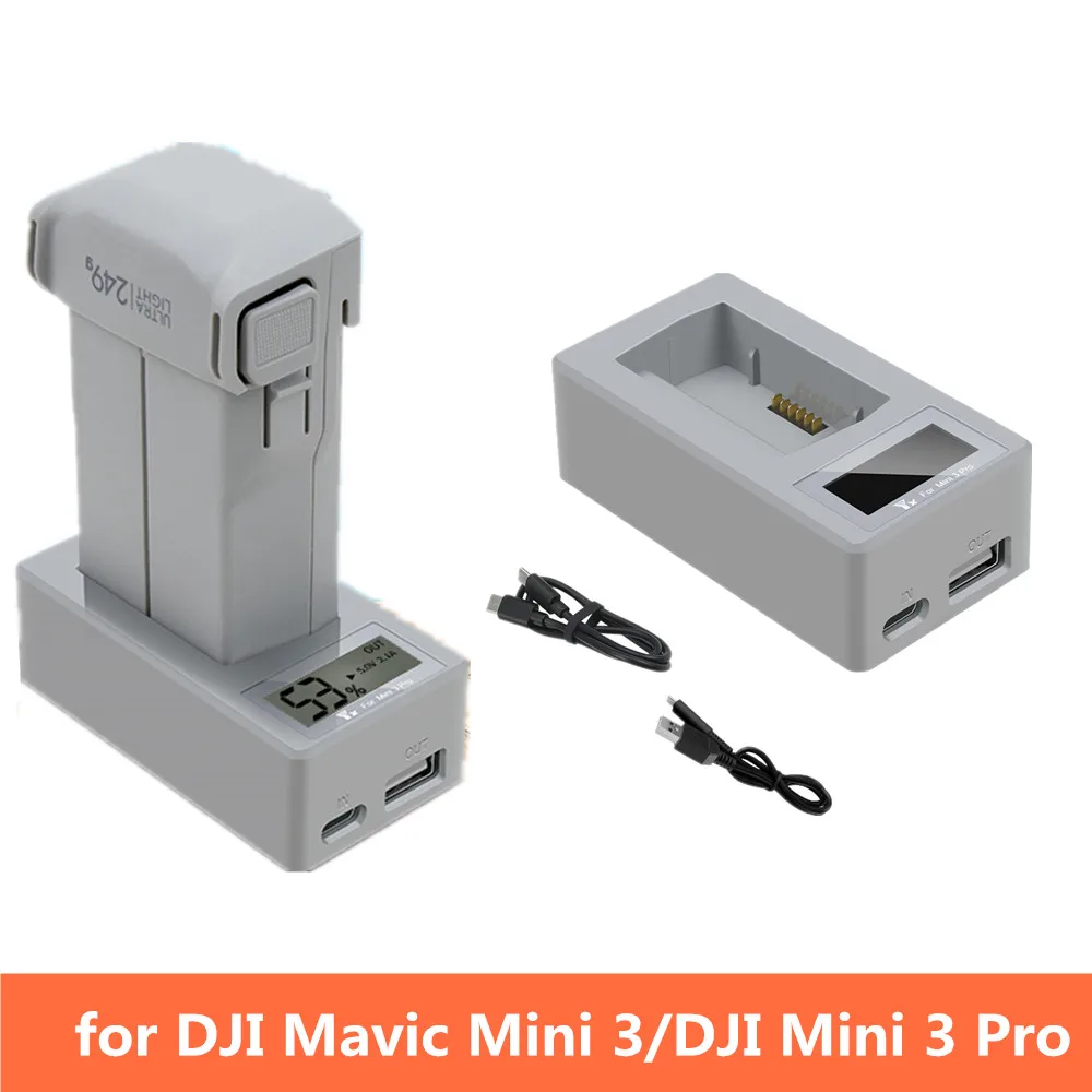 For DJI Mini 3 Pro Drone Battery Charger USB/Type-C With Display Fast Charging Hub For Mini 3 Pro /Mini 3 Charging Manager