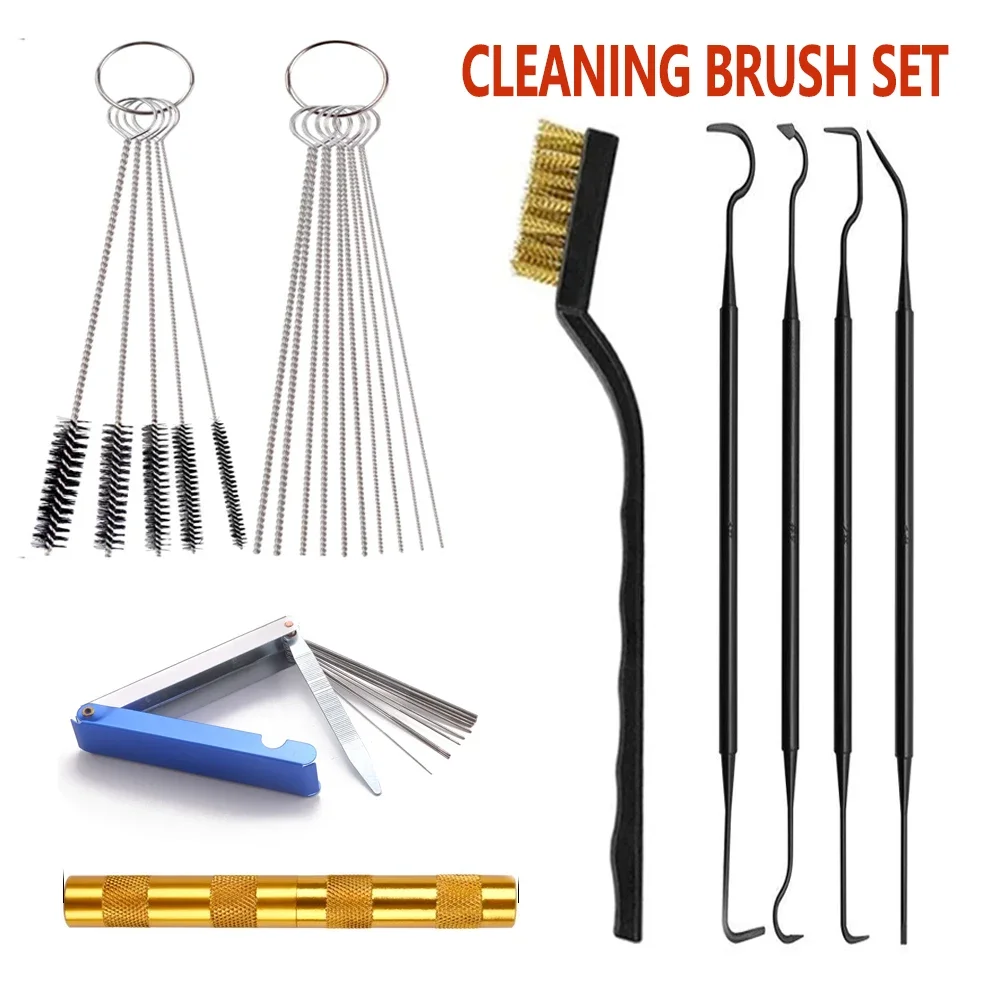 

22 PCS Cleaning Set Double-end Nylon Hook Brushes Steel Cleaning Needle Small Wire Brushes Remove Paint Accessories