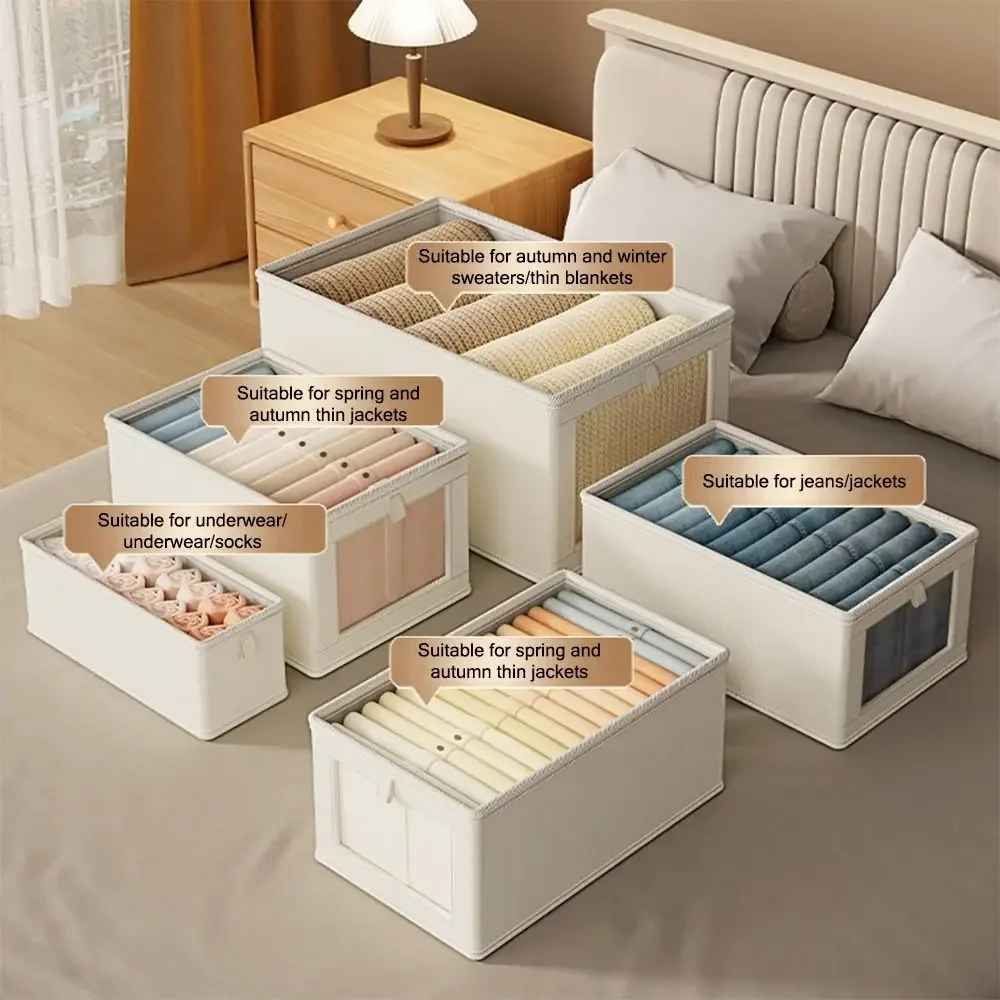 New Thicken Clothes Organizer Dustproof Visual Drawers Organizer Foldable with Lid Home Supplies