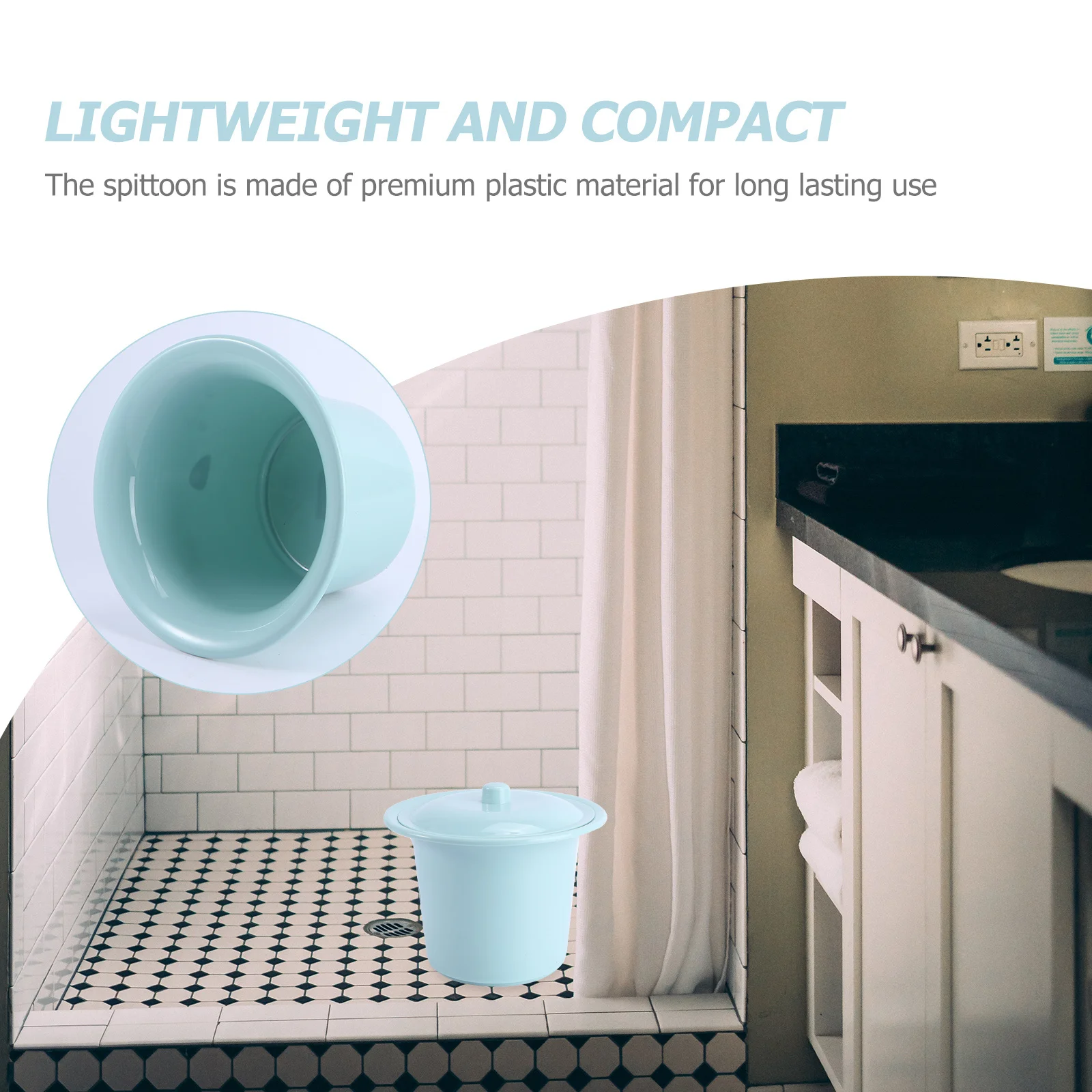 

1Pcs Plastic Spittoon Lid Bedpan Deep Barrel Non Splash Lightweight for Elderly Children Home Urinal Container Odor Resistant