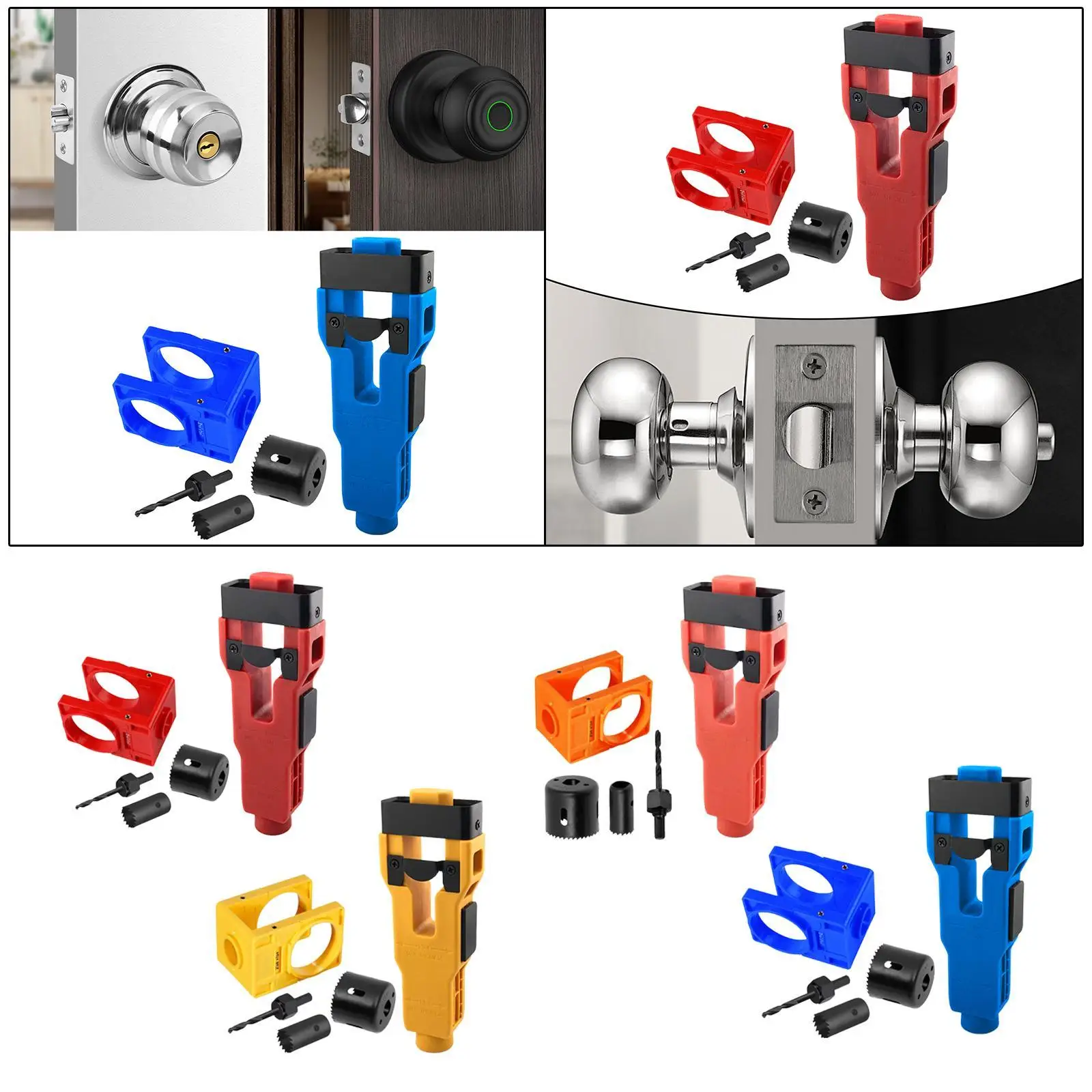 Door Lock Installation Set for Wooden Doors Utility with Guide Template