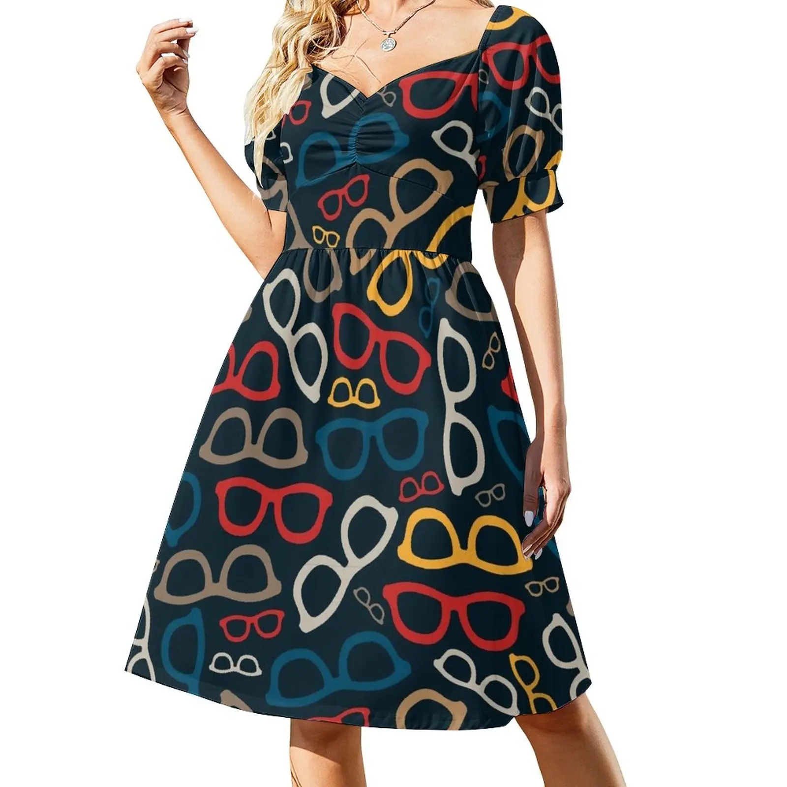 

Colorful Smart Glasses Pattern Sleeveless Dress summer women's suit prom dress 2023 bandage dress