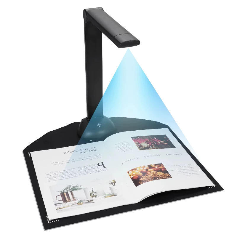 H6 Document Camera Book Scanner A3 A4 Size with LED Fill Light HD 16 Mega-pixels High Speed Scanning Support Multi-Language OCRB