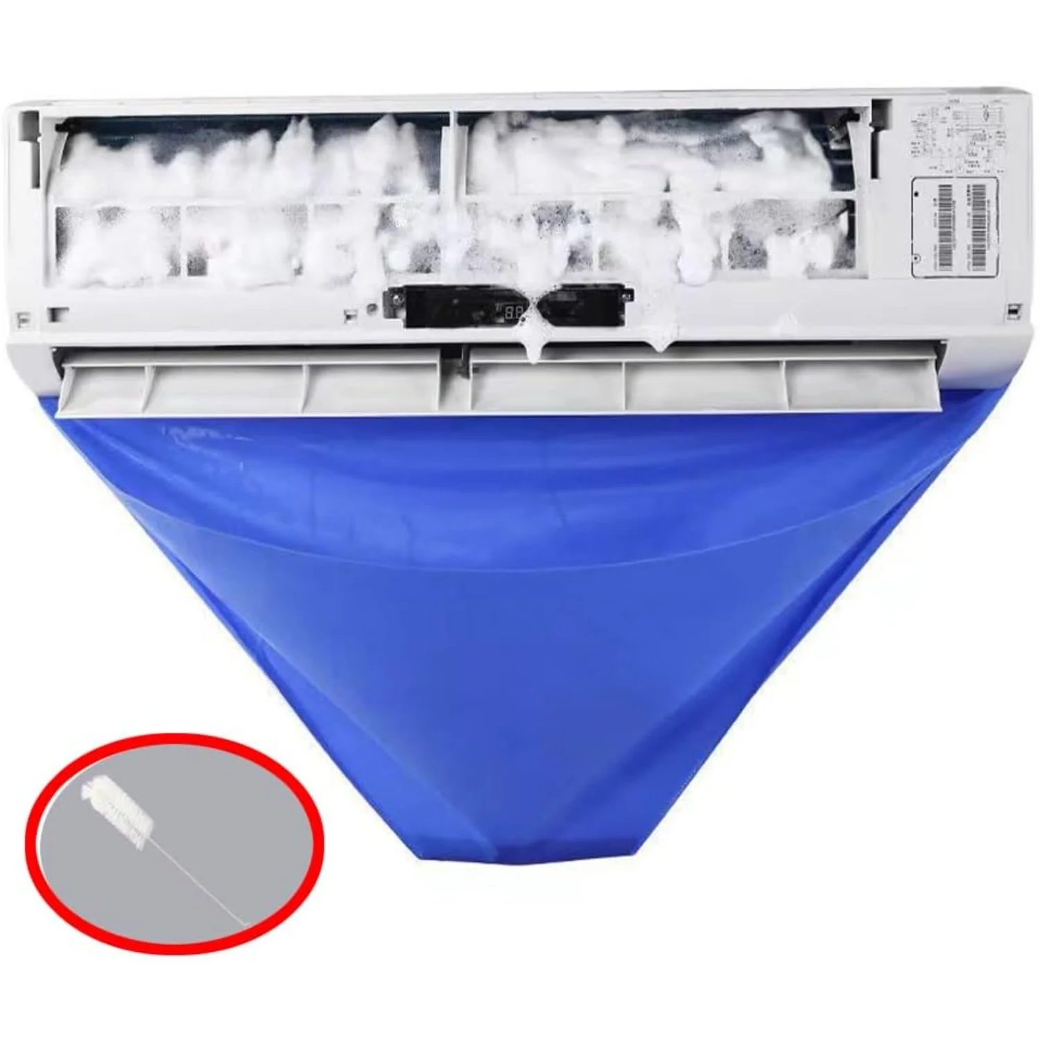 Split Air Conditioning Cleaning Cover Bag With Cleaning Brush Waterproof Wall Mounted Air Conditioner Service Bag - Blue