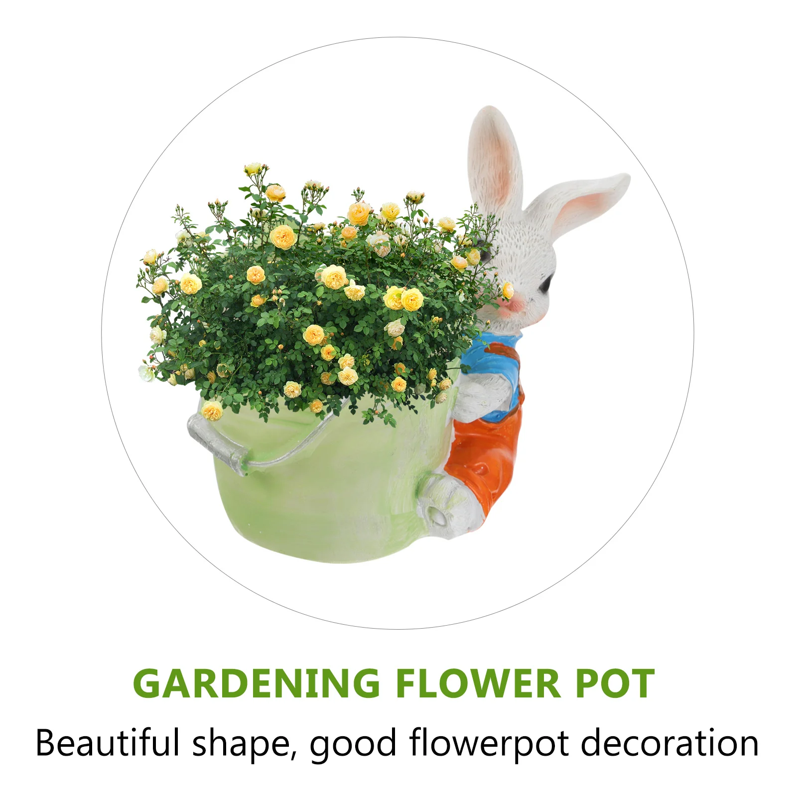 

1Pcs Creative Rabbit Resin Flowerpot Durable Succulents Plant Container Decorative Bonsai Pot for Garden Balcony