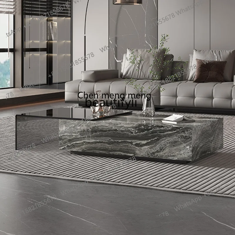 Italian minimalist office household living room rectangular floor slate coffee table