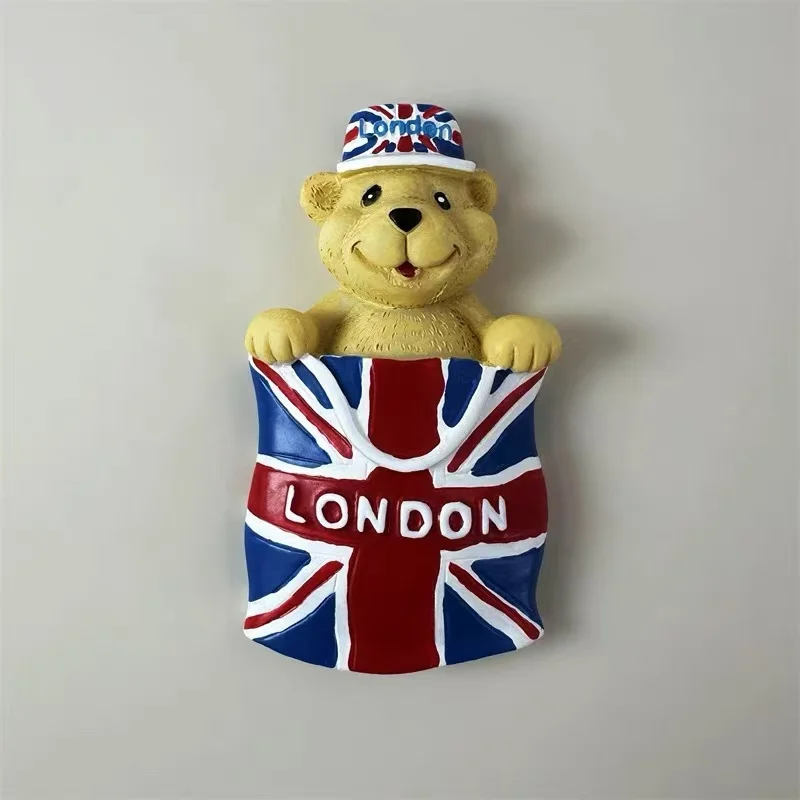 London, the capital of the United Kingdom, tourism commemorative creative three-dimensional cute national flag teddy bear decora