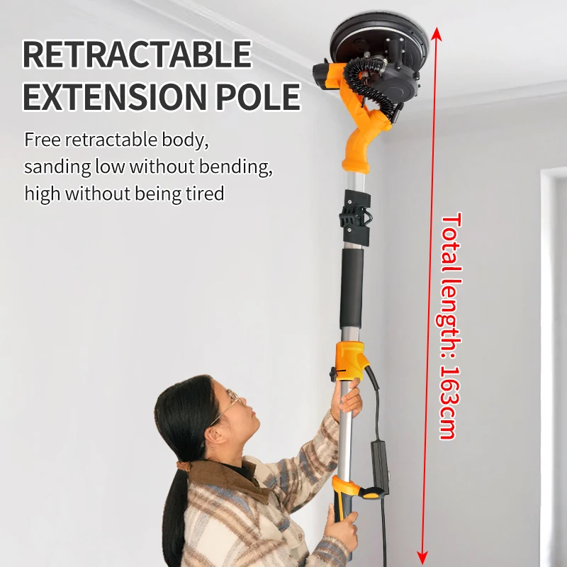 220v Wall Sander Tools Electric Wall Putty Sander Folding Large Handle with Light  for Sale Electric Sander view 6