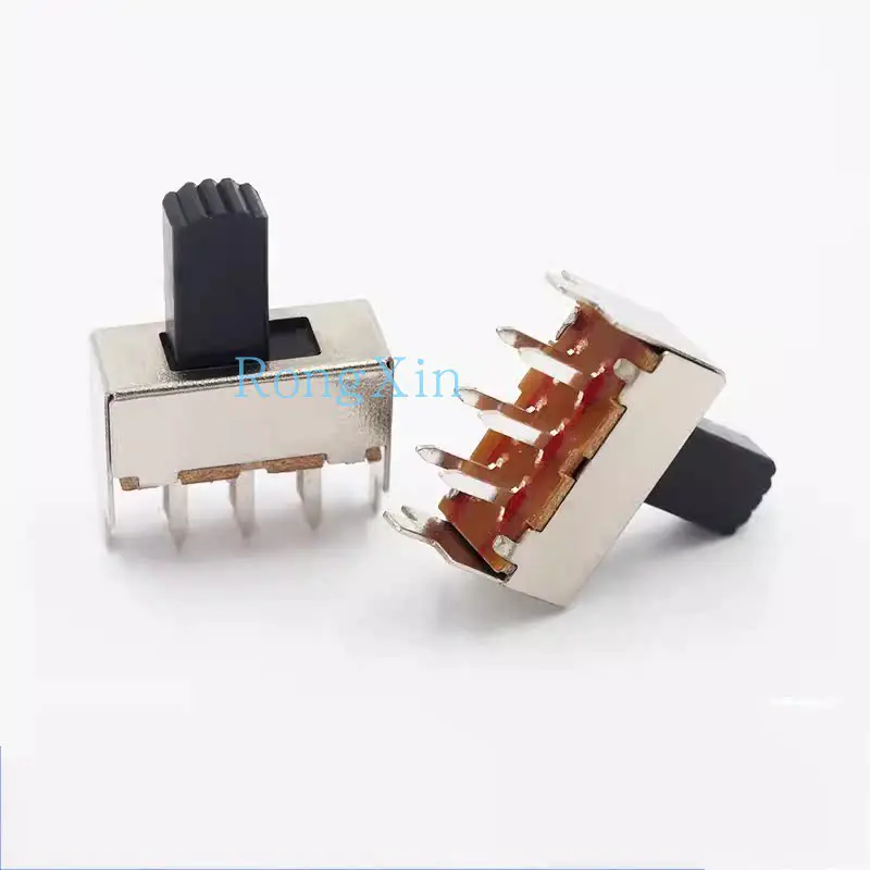 100pcs/ SS-22F10 2-speed vertical toggle switch 6-foot straight handle sliding switch 2 fixed feet 2-speed toy switch