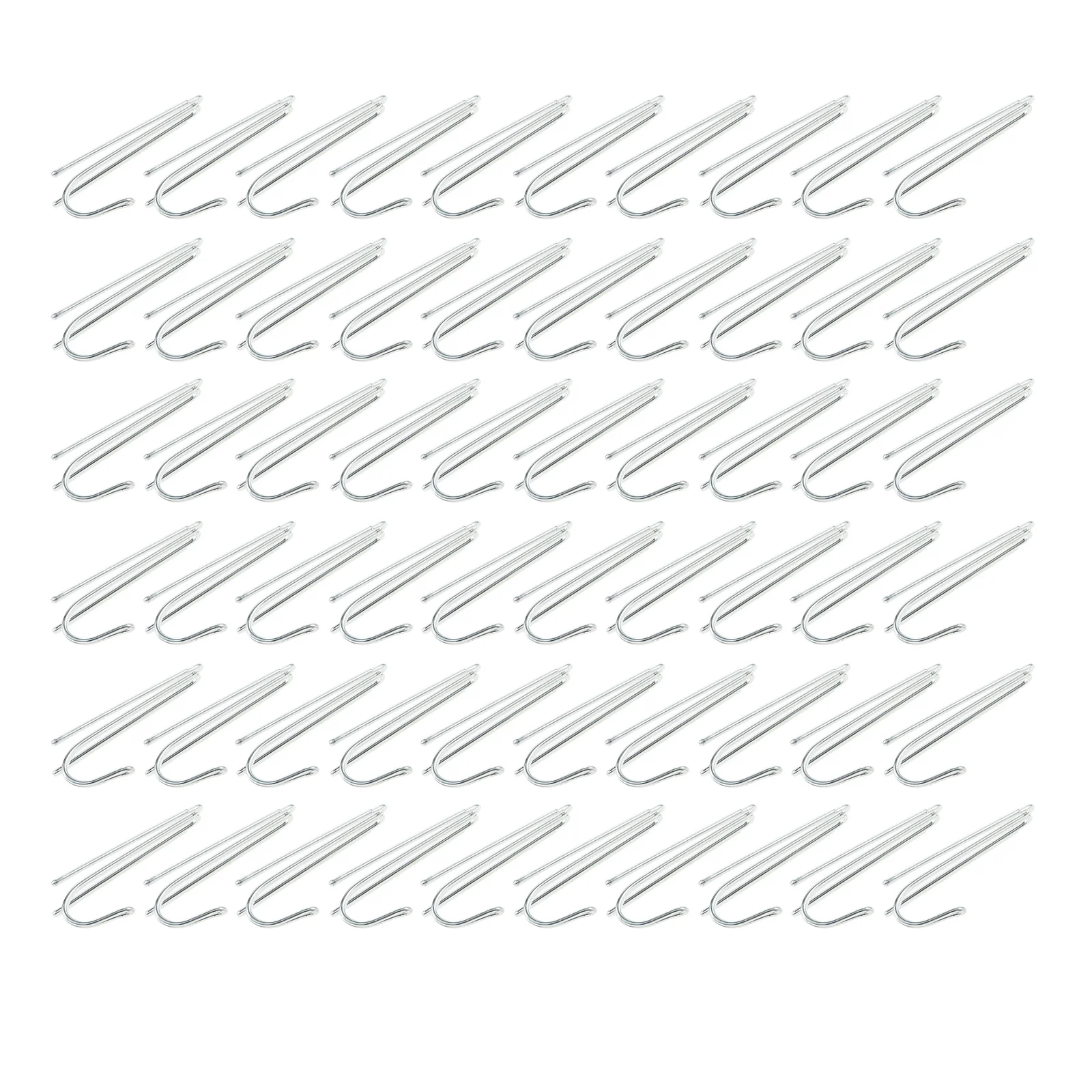 60Pcs Stainless Steel W Shaped Drape Hooks Curtain Hooks 5.6x2.5cm Replacement Accessories Strong Bearing Capacity Drapery Clasp