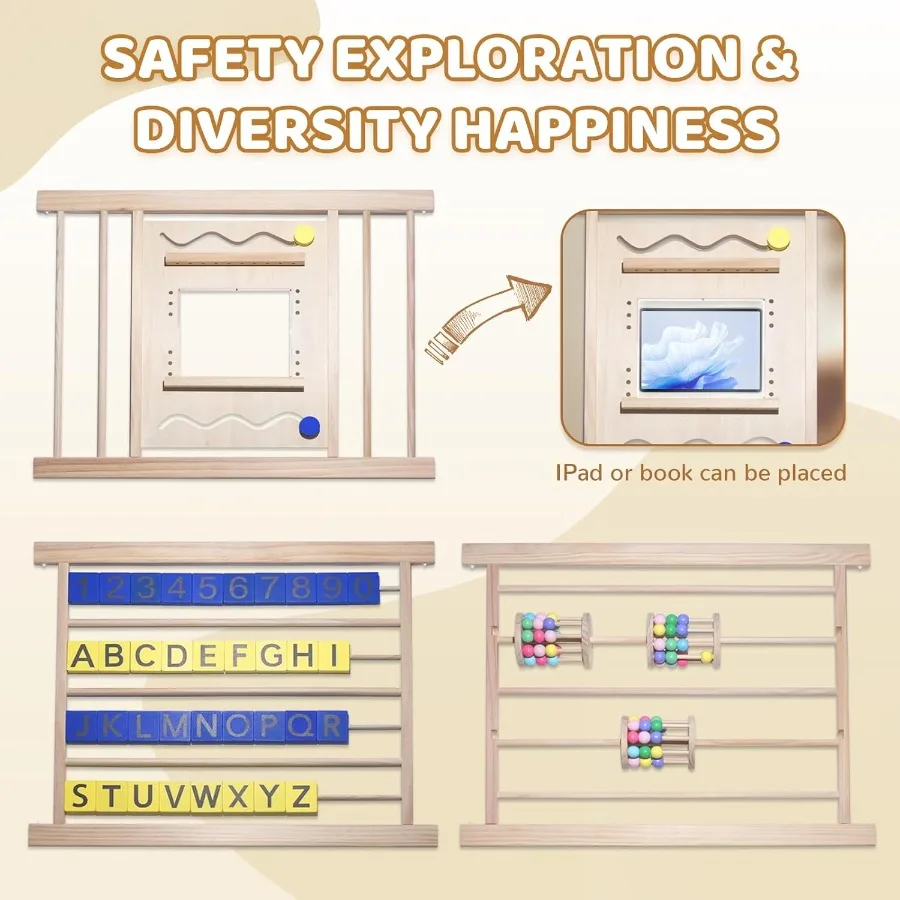Hölzerner Baby-Laufstall, Holz-Laufstall für Babys und Kleinkinder, verstellbarer tragbarer Spielzeugzaun, Baby-Aktivitätszentrum, Zaun, Spielbereich