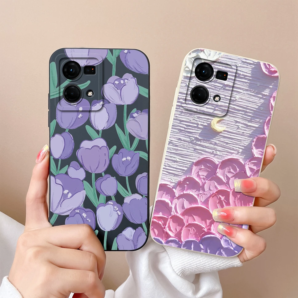 For OPPO F21 F21S Pro 4G Phone Case Fashion Aesthetic Style Soft Liquid Silicone Shockproof Back Cover For OPPO F 21 Fundas Capa