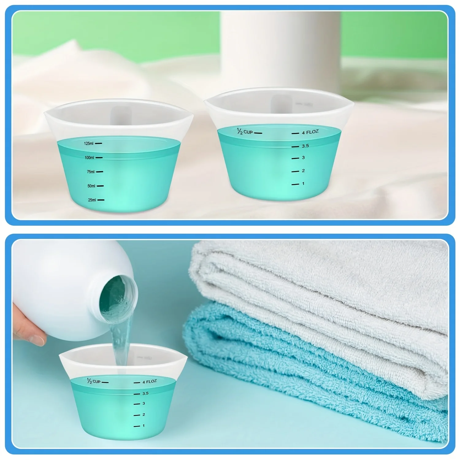 1 قطعة كوب قياس السيليكون الشفاف لتقوم بها بنفسك الجبس الجص 75/125 مللي راتنجات الايبوكسي الغراء خلط كوب مقاومة للحرارة مع مقياس #3